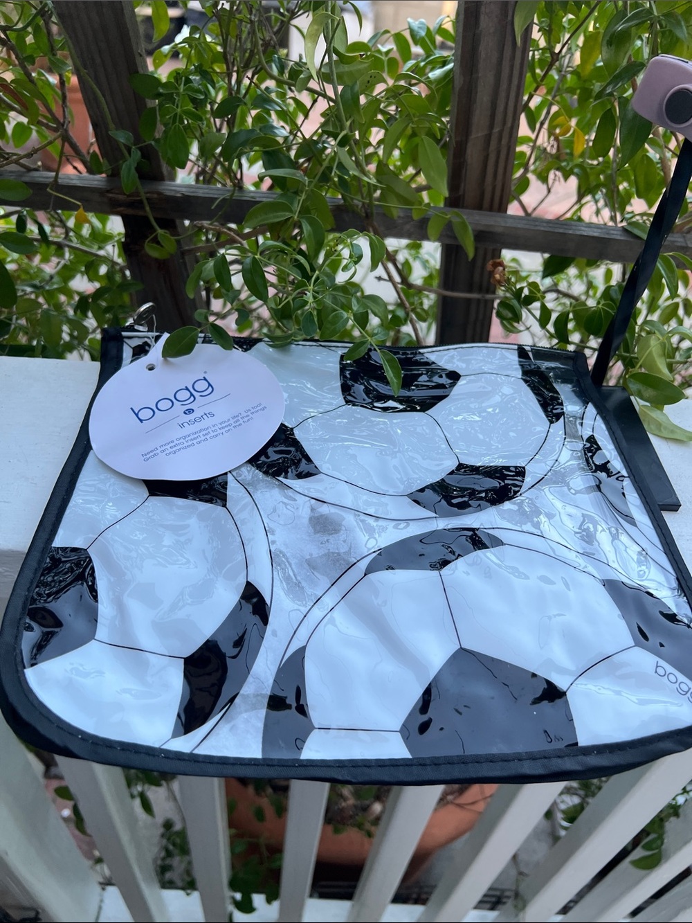BOGG BAG Black and White Soccer Print Tote 2 bags 1 large and 1 small - Picture 5 of 7